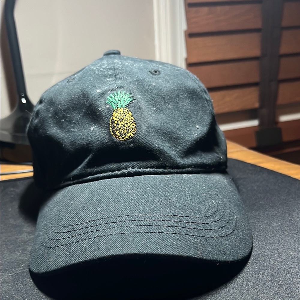 Black Pineapple Embroidered Cap
